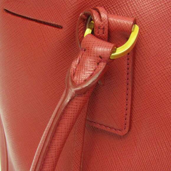 Prada Saffiano Galleria BN1874 Women's Leather Handbag,Shoulder Bag Fuoco,Red... - Picture 13 of 16